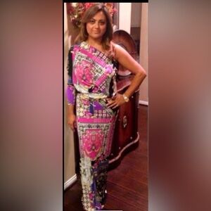 Elegant Pink and Purple Women's Dress